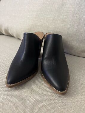 Abound Women’s Black Leather Pointed Mule - Classic Slide